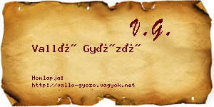 Valló Győző névjegykártya